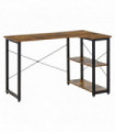 L-Shaped Computer Desk Study Workstation Table Rustic Brown