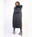 Longline Faux Fur Hooded Puffer Jacket