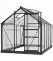 Polycarbonate Grey 190cm x 312cm x 201cm Walk-In Garden Greenhouse