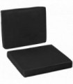 2 Pieces Seat Cushion and Back Pad Set for Rattan Furniture Black