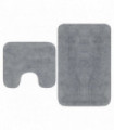 Bathroom Mat Set 2 Pieces Fabric Grey