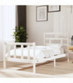 Bed Frame White Solid Wood Pine 90x190 cm 3FT Single