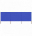 3-panel Wind Screen Fabric 400x120 cm Azure Blue