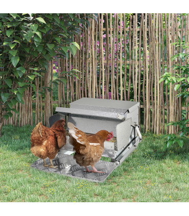Automatic Chicken Feeder Galvanized Steel Poultry Feeders, 11.5kg of Feeds