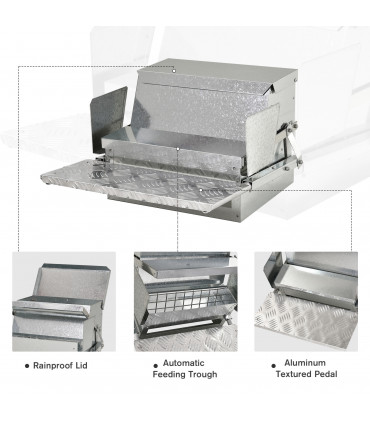 Automatic Chicken Feeder Galvanized Steel Poultry Feeders, 11.5kg of Feeds