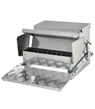 Automatic Chicken Feeder Galvanized Steel Poultry Feeders, 11.5kg of Feeds