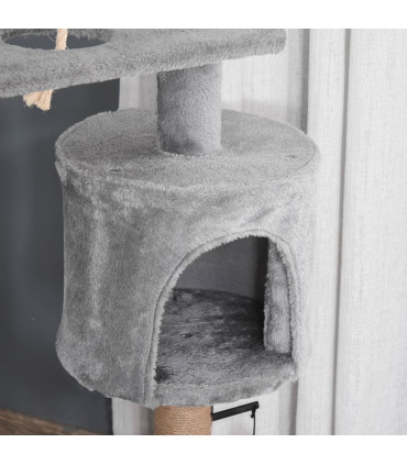 Cat Tree Tower Light Grey 48L x 48W x 120H cm Particle Board Scratching Post