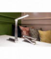 Task Light Grey ZigZag Lamp, Rechargeable, Portable, Matte Chrome Finish, 20cm