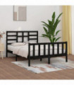 Bed Frame Black Solid Wood Pine 120x200 cm