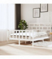 Bed Frame White Solid Wood Pine 160x200 cm