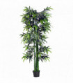 Artificial Bamboo Tree Plant 1.8 m-Green Bamboo/Black Pot PE plastic 2.5x2.5x180