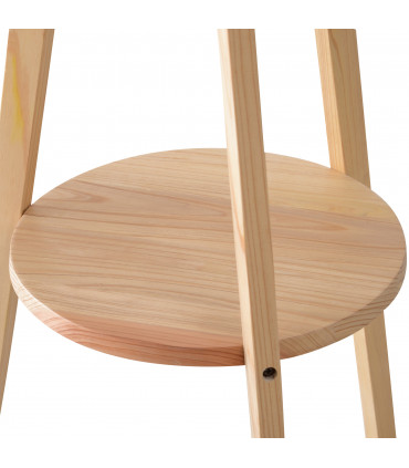 Floor Lamp, 154H cm-Beige/Natural Wood Colour