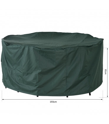 Large Round PVC Coated 193cm x 193cm x 81cm Green Outdoor Furniture Cover