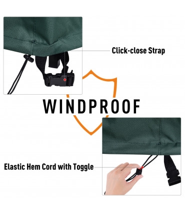 Large Round PVC Coated 193cm x 193cm x 81cm Green Outdoor Furniture Cover