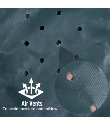 Large Round PVC Coated 193cm x 193cm x 81cm Green Outdoor Furniture Cover