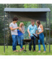 Outdoor BBQ Canopy Metal Frame Black 218L x 138W x 216Hcm Fire Retardant Cover