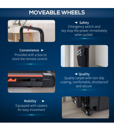 1-6 km/h Folding Motorized Treadmill Walking w/ Remote Stopper Fitness HOMCOM