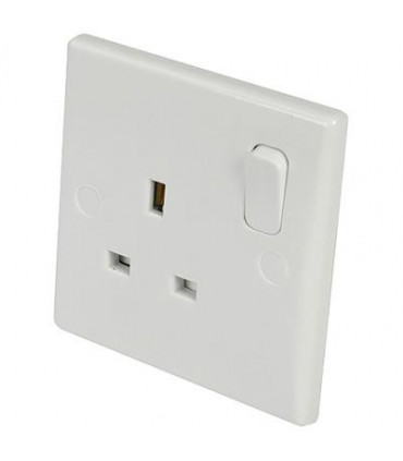 1 GANG SWITCHED SOCKET CURVED EDGE 13A