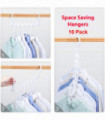 10 Pack Magic Clothes Hangers 10 Pack, Space Saving Hanger, Organiser (White)