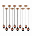 Pendant light holder Metal/PVC Rose Gold 10 Pack Industrial E27 Lamp Holder