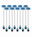 Pendant light holder 10 Pack Industrial Blue Lampshade Addable E27 UK PVC Cable