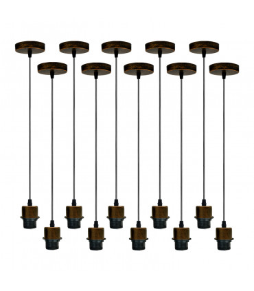 Pendant light holder Vintage/Retro Metal/PVC 10 Pack Brushed Copper Set
