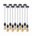 Pendant light holder 10 Pack Industrial Grey E27 Lamp Holder Light