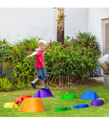 Kids 11-Piece Fish Shaped Balance Stepping Stones - Multicoloured