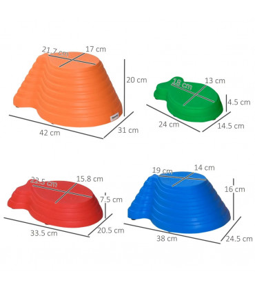 Kids 11-Piece Fish Shaped Balance Stepping Stones - Multicoloured