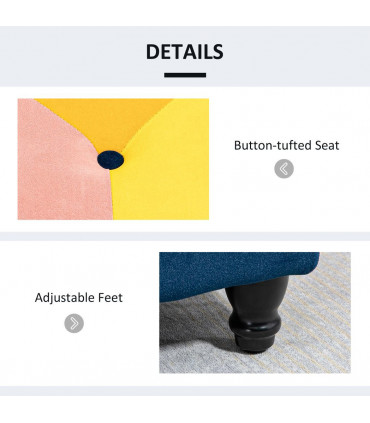 Velvet Storage Ottoman Multicolor 114 x 47 x 47cm Button-tufted Footstool Box