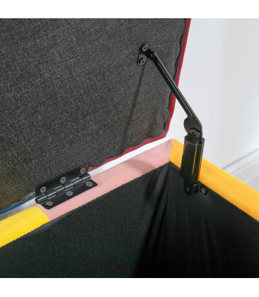 Velvet Storage Ottoman Multicolor 114 x 47 x 47cm Button-tufted Footstool Box