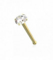 14ct Solid Gold Colorful Crystal Jewelled Ball End Nose Pin Nose Stud