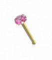 14ct Solid Gold Colorful Crystal Jewelled Ball End Nose Pin Nose Stud