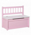 2-in-1 Wooden Toy Box Kids Seat Bench Storage Chest w/ Pneumatic Rod