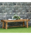 Wood Garden Bench Carbonised Finish 110cm x 38cm x 35cm Natural Wood