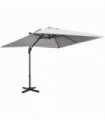 2.7 x 2.7 m Cantilever Parasol Garden Umbrella w/ Cross Base Grey