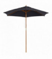 Wood Black 2.5m x 2.3m Garden Parasol Sun Shade Patio Outdoor Wooden Umbrella