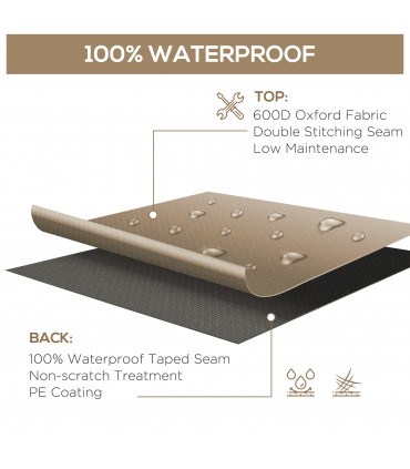 275x205cm Outdoor Furniture Protective Cover Water UV Resistant Beige Outsunny