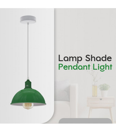 Ceiling/pendant lamp 2Pack Dome Shaped Green Sturdy Metal Shade Pendant Lights