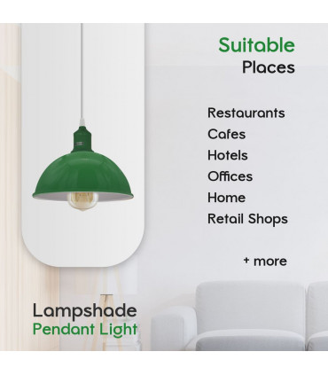 Ceiling/pendant lamp 2Pack Dome Shaped Green Sturdy Metal Shade Pendant Lights