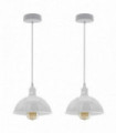 Pendant Lights 2Pack Dome Shaped White Loft Style Sturdy Metal Lamp Shade Pe