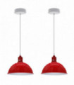 Ceiling/pendant lamp 2Pack Dome Shaped Red Loft Style Sturdy Metal