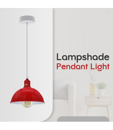 Ceiling/pendant lamp 2Pack Dome Shaped Red Loft Style Sturdy Metal