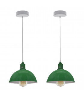 Ceiling/pendant lamp Green Sturdy Metal Dome Shaped Pendant Lights 21cm