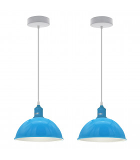 Ceiling/pendant lamp kit Blue Sturdy Metal Dome Shaped Pendant Lights 21cm