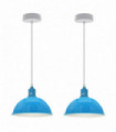 Ceiling/pendant lamp kit Blue Sturdy Metal Dome Shaped Pendant Lights 21cm