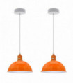 Ceiling/pendant lamp 2Pack Dome Shaped Orange Loft Style Sturdy Metal Lamp Shade