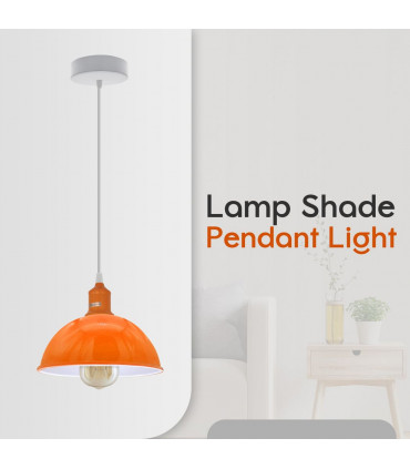 Ceiling/pendant lamp 2Pack Dome Shaped Orange Loft Style Sturdy Metal Lamp Shade