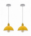 Ceiling/pendant lamp 2Pack Dome Shaped Yellow Loft Style Sturdy Metal Lamp Shade