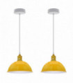 Ceiling/pendant lamp 21cm Yellow Sturdy Metal Dome Shaped Spray Painted Finish